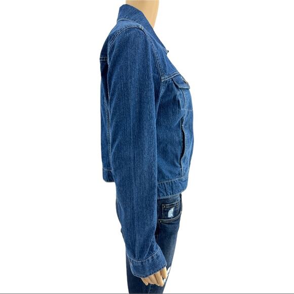 Faded Glory MEDIUM Blue Stonewash Denim Button Up Country Western Jean Jacket - Picture 5 of 8